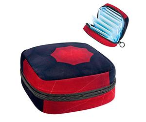 Bolsa de almacenamiento para servilletas sanitarias, bolsa de almacenamiento portátil para servilletas, concepto de paraguas rojo que destaca fuera del negro, Varios colores, 4.7x6.6x6.6 in/12x17x17 cm