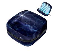 Bolsa de almacenamiento para servilletas sanitarias, bolsa de copa menstrual, bolsa de viaje para niñas, organizador de almohadillas sanitarias, espacio de cielo estrellado