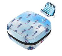 Bolsa de almacenamiento para servilletas sanitarias, bolsa de copa menstrual, bolsa de viaje para niñas, organizador de almohadillas sanitarias, caballito de mar en el cielo