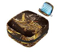 Bolsa de almacenamiento para servilletas sanitarias, bolsa de copa menstrual, bolsa de viaje para niñas, organizador de almohadillas sanitarias, arte de cocodrilo de vida silvestre