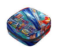 Bolsa de almacenamiento para servilletas sanitarias, bolsa de copa menstrual, bolsa de viaje para niñas, organizador de almohadillas sanitarias de gran capacidad, puente Brooklyn
