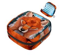 Bolsa de almacenamiento para servilletas sanitarias, bolsa de copa menstrual para niñas, de gran capacidad, organizador de almohadillas sanitarias, diseño de zorro del bosque