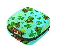 Bolsa de almacenamiento para servilletas sanitarias, bolsa de copa menstrual para niñas, de gran capacidad, organizador de almohadillas sanitarias, día de San Patricio, sombrero trébol