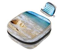 Bolsa de almacenamiento para servilletas sanitarias con conchas de concha oceánica, bolsa portátil para mujeres, adolescentes y niñas, bolsa de copa menstrual, soporte para almohadilla de lactancia