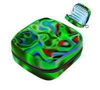 Bolsa de almacenamiento para servilletas sanitarias con diseño de espirales psicodélicos, con cremallera, para adolescentes, niñas, mujeres y mujeres