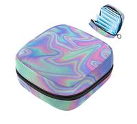 Bolsa de almacenamiento para servilletas sanitarias con diseño de espirales psicodélicos, portátil, para mujeres, adolescentes y niñas, bolsa de copa menstrual, soporte para almohadilla de lactancia