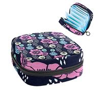 Bolsa de almacenamiento para servilletas sanitarias con diseño de flores y flores, color rosa, azul y verde, Varios colores, 4.7x6.6x6.6 in/12x17x17 cm