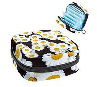 Bolsa de almacenamiento para servilletas sanitarias con diseño de margaritas y manzanilla, con diseño de flores, Varios colores, 4.7x6.6x6.6 in/12x17x17 cm