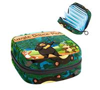 Bolsa de almacenamiento para servilletas sanitarias con diseño de oso y zorro de la selva, Varios colores, 4.7x6.6x6.6 in/12x17x17 cm