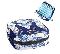 Bolsa de almacenamiento para servilletas sanitarias con diseño de pavo real retro, Varios colores, 4.7x6.6x6.6 in/12x17x17 cm