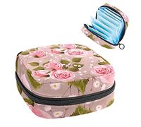 Bolsa de almacenamiento para servilletas sanitarias con diseño de rosas rosadas vintage, Varios colores, 4.7x6.6x6.6 in/12x17x17 cm