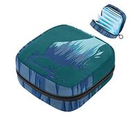 Bolsa de almacenamiento para servilletas sanitarias con diseño de tigre del bosque, bolsa de almohadilla menstrual portátil con cremallera para adolescentes, niñas, mujeres y mujeres