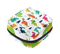 Bolsa de almacenamiento para servilletas sanitarias con patrón de dinosaurios, bolsa de almohadilla menstrual portátil con cremallera para adolescentes, niñas, mujeres y mujeres
