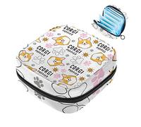 Bolsa de almacenamiento para servilletas sanitarias con patrón de garra de perro Corgi, bolsa de almohadilla menstrual portátil con cremallera para adolescentes, niñas, mujeres y mujeres