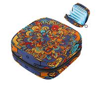 Bolsa de almacenamiento para servilletas sanitarias de henna psicodélica, bolsa portátil para mujeres, adolescentes y niñas, bolsa de copa menstrual, soporte para almohadilla de lactancia