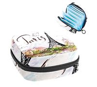 Bolsa de almacenamiento para servilletas sanitarias de la Torre Eiffel de Francia París, Varios colores, 4.7x6.6x6.6 in/12x17x17 cm