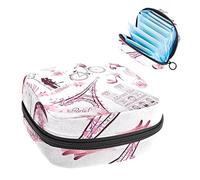 Bolsa de almacenamiento para servilletas sanitarias de la Torre Eiffel de París, color rosa, Varios colores, 4.7x6.6x6.6 in/12x17x17 cm