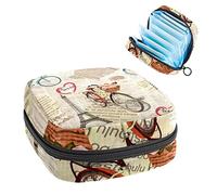 Bolsa de almacenamiento para servilletas sanitarias de la Torre Eiffel de París, Varios colores, 4.7x6.6x6.6 in/12x17x17 cm