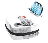 Bolsa de almacenamiento para servilletas sanitarias de Papá Noel, color gris, Varios colores, 4.7x6.6x6.6 in/12x17x17 cm