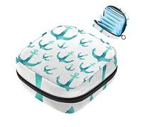 Bolsa de almacenamiento para servilletas sanitarias Green Anchor con cremallera para adolescentes, niñas, mujeres y mujeres