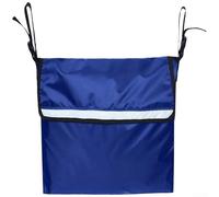 Bolsa de almacenamiento para silla de ruedas de gran capacidad con tiras reflectantes para personas mayores, bolsa lateral Oxford 420d impermeable con ganchos rápidos, negro (azul)