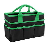 Bolsa de Almacenamiento para Suministros de Arte, Organizador de Manualidades con Múltiples Bolsillos Externos, Bolso Maestra Portatil para álbumes de Recortes, Costura, Labores Punto (Negro + Verde)
