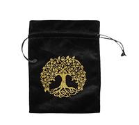 Bolsa de almacenamiento para tarot con cordón de sujeción | Tarot bolsa de almacenamiento gruesa de terciopelo | bolsa de protección para tarjetas de juego de mesa bordado | 13 x 18 cm bolsa de