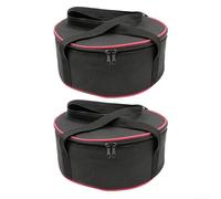 Bolsa de almacenamiento para vajilla de campamento: apilable Oxford Cloth Plate & Bowl Holder con forro de esponja para RV picnic, organizador portátil de equipo de cocina al aire libre (2)