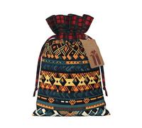 Bolsa de almacenamiento pequeña con cordón ajustable con textura étnica tribal africana, ligera y hermosa para varios festivales