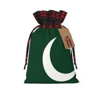 Bolsa de almacenamiento pequeña con cordón con estampado de bandera de Pakistán, ligera y hermosa para varios festivales