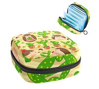 Bolsa de almacenamiento portátil con diseño de cactus de erizo, bolsa de almacenamiento para servilletas sanitarias, Varios colores, 4.7x6.6x6.6 in/12x17x17 cm