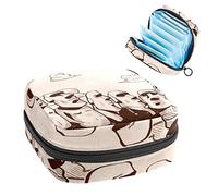 Bolsa de almacenamiento portátil con diseño de estatua de Moai de Isla de Pascua para servilletas sanitarias, Varios colores, 4.7x6.6x6.6 in/12x17x17 cm