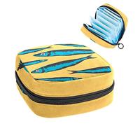 Bolsa de almacenamiento portátil con diseño de peces, bolsa de almacenamiento para servilletas sanitarias, Varios colores, 4.7x6.6x6.6 in/12x17x17 cm