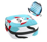 Bolsa de almacenamiento portátil con diseño de peces que comen más pequeños, bolsa de almacenamiento de tampones para servilletas sanitarias, Varios colores, 4.7x6.6x6.6 in/12x17x17 cm
