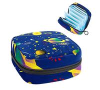Bolsa de almacenamiento portátil con diseño de planetas espaciales de dibujos animados, color azul, para servilletas sanitarias, Varios colores, 4.7x6.6x6.6 in/12x17x17 cm