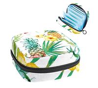 Bolsa de almacenamiento portátil con diseño de plantas tropicales de acuarela para servilletas sanitarias, Varios colores, 4.7x6.6x6.6 in/12x17x17 cm