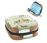 Bolsa de almacenamiento portátil con diseño de rayas de ciervo, bolsa de almacenamiento para servilletas sanitarias, Varios colores, 4.7x6.6x6.6 in/12x17x17 cm