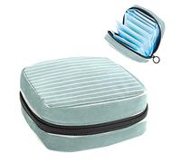 Bolsa de almacenamiento portátil con diseño de rayas verdes y blancas, bolsa de almacenamiento para servilletas sanitarias, Varios colores, 4.7x6.6x6.6 in/12x17x17 cm