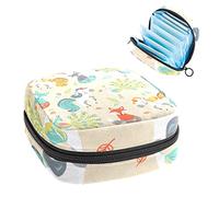 Bolsa de almacenamiento portátil con diseño de unicornio, zorro, pavo real, para servilletas sanitarias, Varios colores, 4.7x6.6x6.6 in/12x17x17 cm