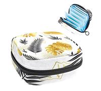 Bolsa de almacenamiento portátil con hojas tropicales negras y doradas, bolsa de almacenamiento para servilletas sanitarias, Varios colores, 4.7x6.6x6.6 in/12x17x17 cm
