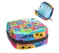 Bolsa de almacenamiento portátil con mapa de EE. UU., bolsa de almacenamiento de tampones para servilletas sanitarias, Varios colores, 4.7x6.6x6.6 in/12x17x17 cm
