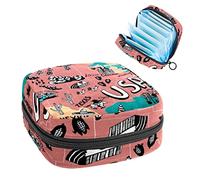 Bolsa de almacenamiento portátil con mapa de EE. UU., bolsa de almacenamiento de tampones para servilletas sanitarias, Varios colores, 4.7x6.6x6.6 in/12x17x17 cm