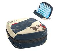 Bolsa de almacenamiento portátil con mapa de Israel y la franja de Gaza, bolsa de almacenamiento de tampones para servilletas sanitarias, Varios colores, 4.7x6.6x6.6 in/12x17x17 cm