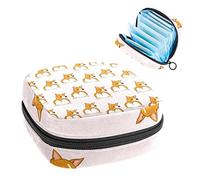 Bolsa de almacenamiento portátil con patrón de glúteos de perro Corgi, bolsa de almacenamiento de tampones para servilletas sanitarias, Varios colores, 4.7x6.6x6.6 in/12x17x17 cm
