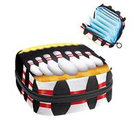 Bolsa de almacenamiento portátil de Bowling Alley, bolsa de almacenamiento de tampones para servilletas sanitarias, Varios colores, 4.7x6.6x6.6 in/12x17x17 cm