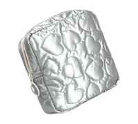 Bolsa de almacenamiento portátil de color caramelo, accesorio para el hogar para una fácil organización de artículos de papelería, cosméticos y más en camino, Silver