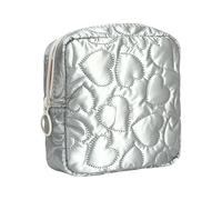 Bolsa de almacenamiento portátil de color caramelo, accesorio para el hogar para una fácil organización de artículos de papelería, cosméticos y más en camino, Silver
