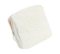 Bolsa de almacenamiento portátil de color caramelo, accesorio para el hogar para una fácil organización de artículos de papelería, cosméticos y más en camino, White
