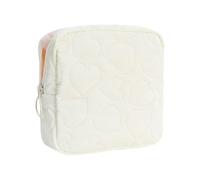 Bolsa de almacenamiento portátil de color caramelo, accesorio para el hogar para una fácil organización de artículos de papelería, cosméticos y más en camino, White
