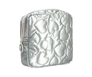 Bolsa de almacenamiento portátil de color caramelo, accesorio para el hogar para una fácil organización de artículos de papelería, cosméticos y más en camino, Silver